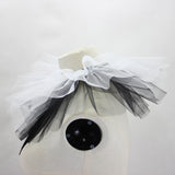 Women's Renaissance Tulle Ruffled False Collar Layered Black White Mesh Clown Choker Lace Up Victorian Neck Ruff Shawl Cosplay Props