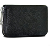 Credit Card Holder RFID Blocking Genuine Leather Mini Credit Card Case with Zipper