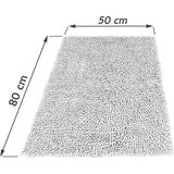 Bathroom Mat Chenille Dark Brown, Fluffy Bathroom Mat (50 x 80 cm) Coffee