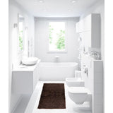 Bathroom Mat Chenille Dark Brown, Fluffy Bathroom Mat (50 x 80 cm) Coffee