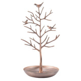 Vintage jewelry tree with 3 birds (bronze) - Front View