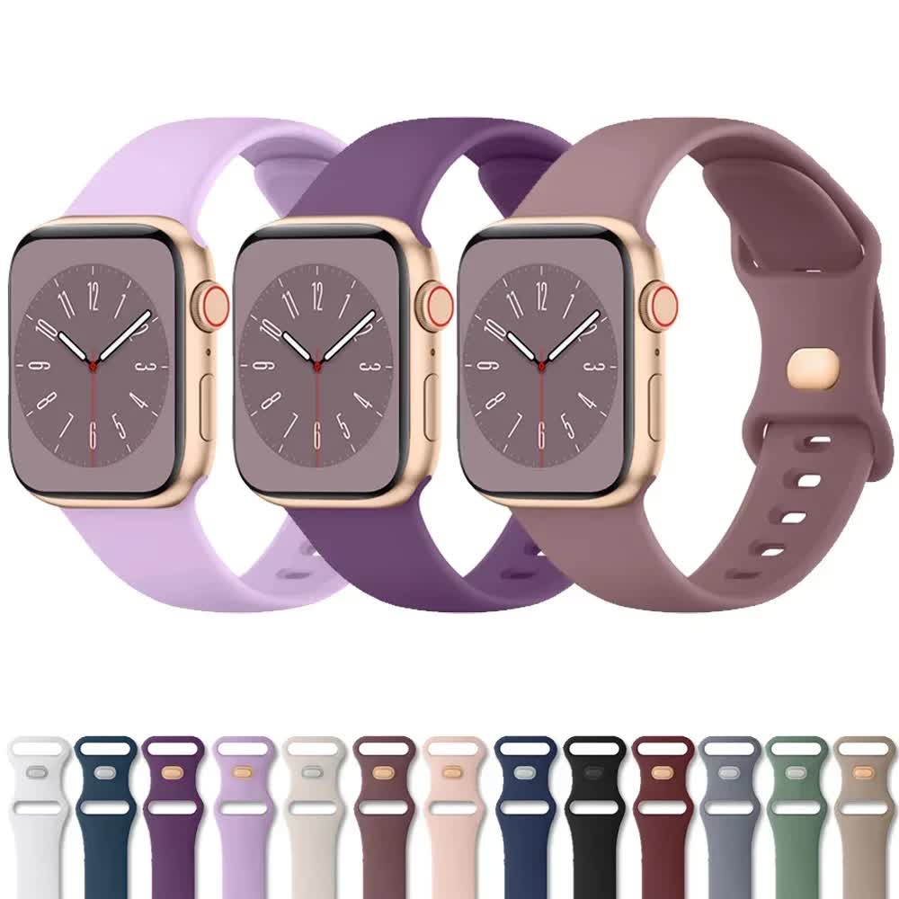 Soft Silicone Band for Apple Watch 8 7 6 5 4 3 SE Bracelet for IWatch Ultra 49mm 45mm 41mm 40mm 44mm 38mm 42mm Watch Smoky purple