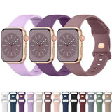 Soft Silicone Band for Apple Watch 8 7 6 5 4 3 SE Bracelet for IWatch Ultra 49mm 45mm 41mm 40mm 44mm 38mm 42mm Watch Smoky purple - Front View