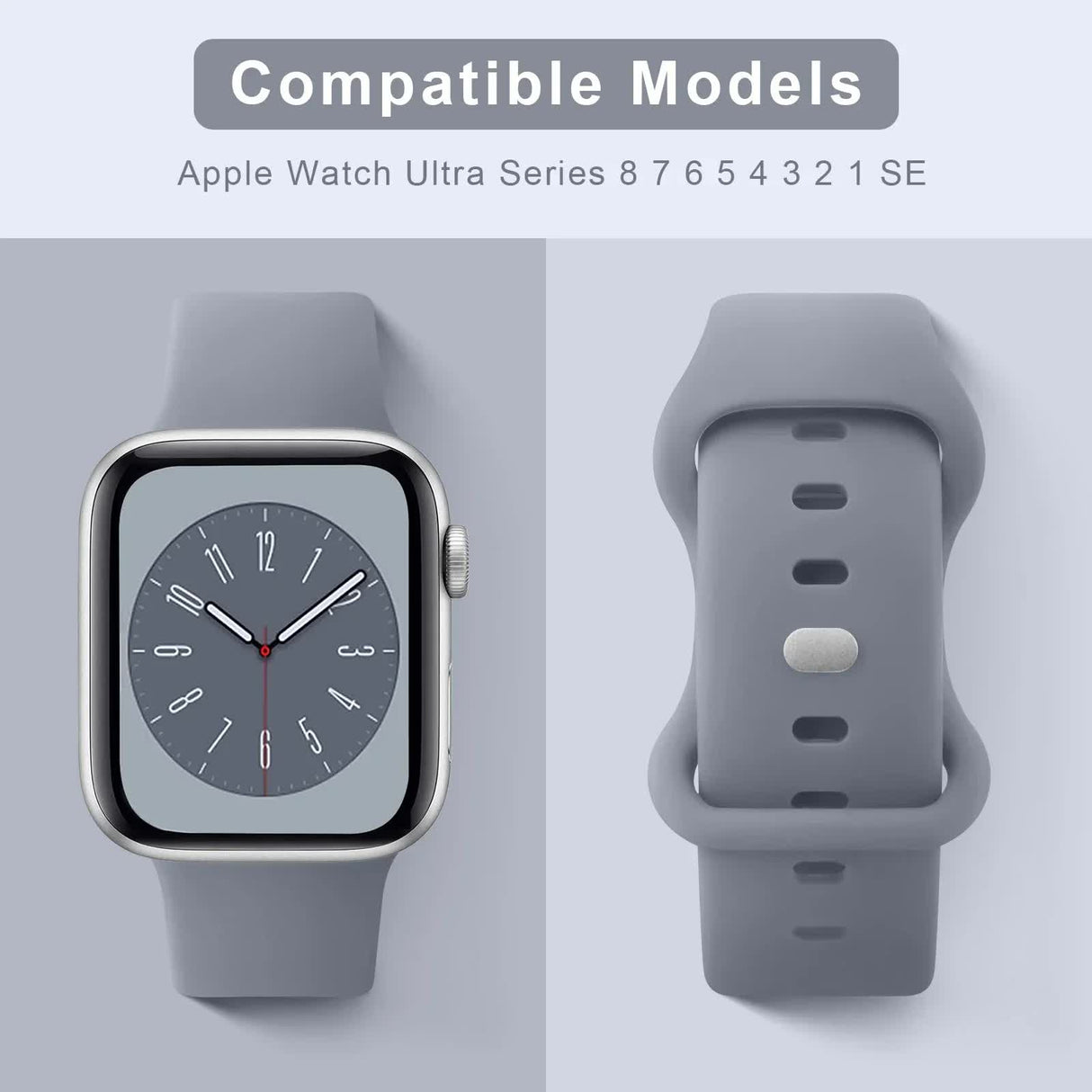Soft Silicone Band for Apple Watch 8 7 6 5 4 3 SE Bracelet for IWatch Ultra 49mm 45mm 41mm 40mm 44mm 38mm 42mm Watch Smoky purple
