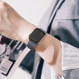 Soft Silicone Band for Apple Watch 8 7 6 5 4 3 SE Bracelet for IWatch Ultra 49mm 45mm 41mm 40mm 44mm 38mm 42mm Watch Smoky purple