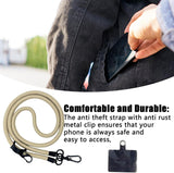 Thick Rope Phone Lanyard - 10MM Mobile Strap with Spacer Holder | Neck Holder for Travel and Anti-Theft Camel