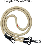 Thick Rope Phone Lanyard - 10MM Mobile Strap with Spacer Holder | Neck Holder for Travel and Anti-Theft Camel - Side View