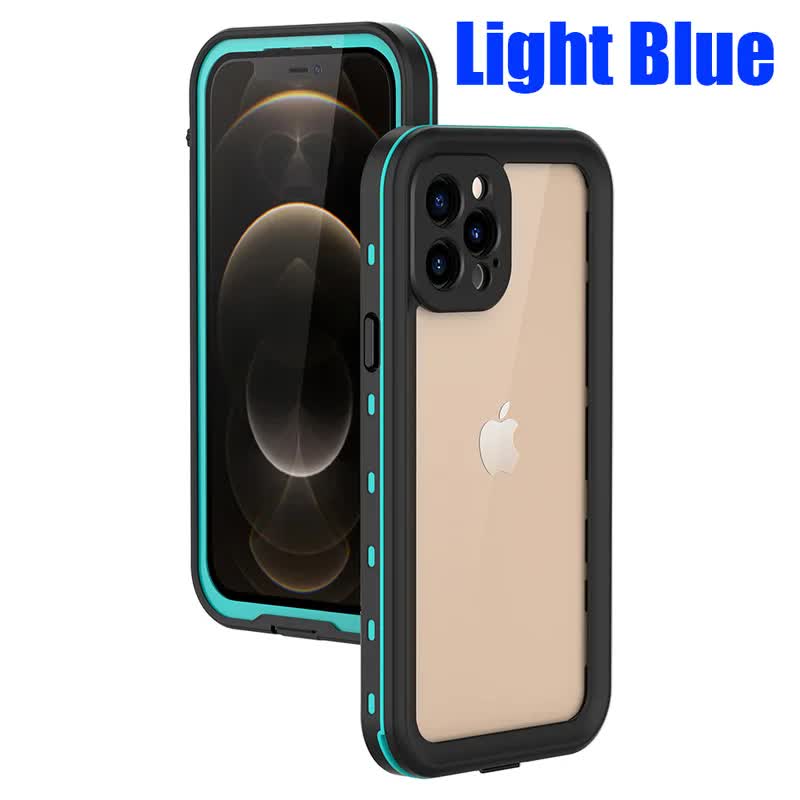 IP68 Waterproof Case for iPhone 15 14 13 12 11 Pro Max XS Max XR 7 8 RedPepper Transparent Protection Diving Underwater Swimming Outdoor Sports Grass Blue Grass Blue i-Phone 15