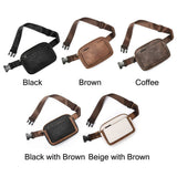 Women's PU Leather Belt Bag Crossbody Waist Bag Travel Shoulder Bags Black