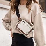 Women's PU Leather Belt Bag Crossbody Waist Bag Travel Shoulder Bags Black
