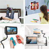 Gooseneck Tablet Holder, Tablet Stand for Bed Gooseneck Mount Flexible Arm 360 Clamp - Top-Down View
