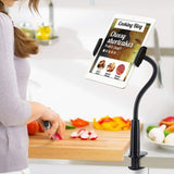 Gooseneck Tablet Holder, Tablet Stand for Bed Gooseneck Mount Flexible Arm 360 Clamp - 45-Degree Angle