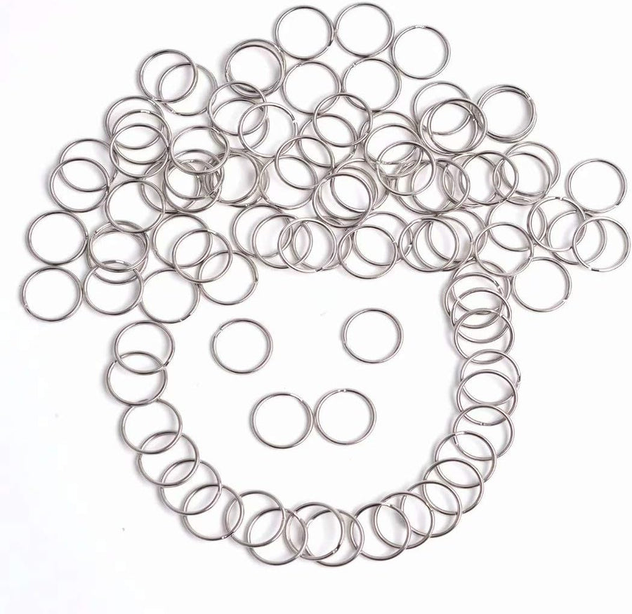 100 pcs 25 mm round key rings