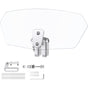Motorcycle Windshield Adjustable Clip-On Windshield Spoiler Extension Wind Deflector for Motorcycle - Clear