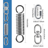 Spring Suspension with 360° Swivel Hooks and Carabiners, Spring Suspension for Hanging Chair Yoga Sandbag, Load 200 kg (Spring Suspension) - Front View