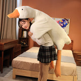 Giant White Goose Stuffed Animal Duck Plush Pillow 130cm - Top-Down View