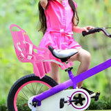 Doll Stroller Seat for Doll, Children's Bicycle Doll Seat with DIY Decals for Decoration PINK - Front View