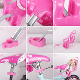 Doll Stroller Seat for Doll, Children's Bicycle Doll Seat with DIY Decals for Decoration PINK - Top-Down View