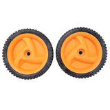 2-pack 196 mm lawn mower wheels compatible with Husqvarnaa Mcculloch 5324025-67, 5324029-36, 53240256 - Front View