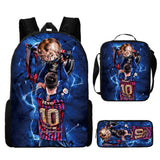 3-piece Lionel Messi football backpack school bag set