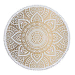 Round microfiber mandala beach towel hippie boho beach towel with tassels oversized wrap blanket tr