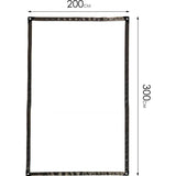Waterproof Clear PVC Tarpaulin Overlay Panel Roof with Eyelets and Rope 2 x 3m - Front View