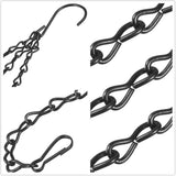 3-Pack Hanging Chain Set, Replacement Chain, Metal, Hanging Basket, Chains, Garden, Flower Pot, Plant Hanger with Clips and Hooks for Bird Feeder - Top-Down View