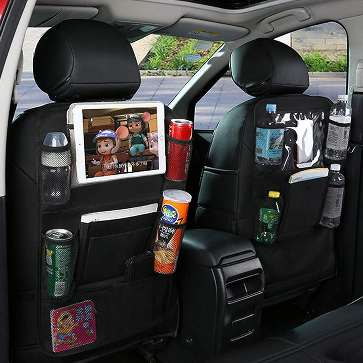 2-PACK Universal car back seat mobile/tablet multiple holders Black Black Black
