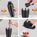 Cocktail Shaker Set - Matte Black - Stainless Steel Black Black - Side View