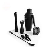 Cocktail Shaker Set - Matte Black - Stainless Steel Black Black - Top-Down View