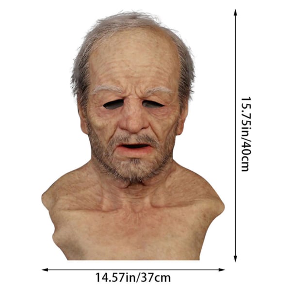 Halloween Old Man Latex Mask Cosplay Party Full Face Mask Headgear