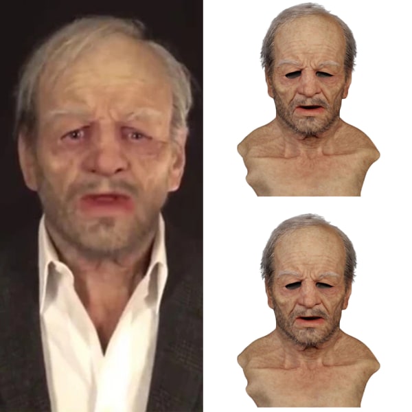 Halloween Old Man Latex Mask Cosplay Party Full Face Mask Headgear