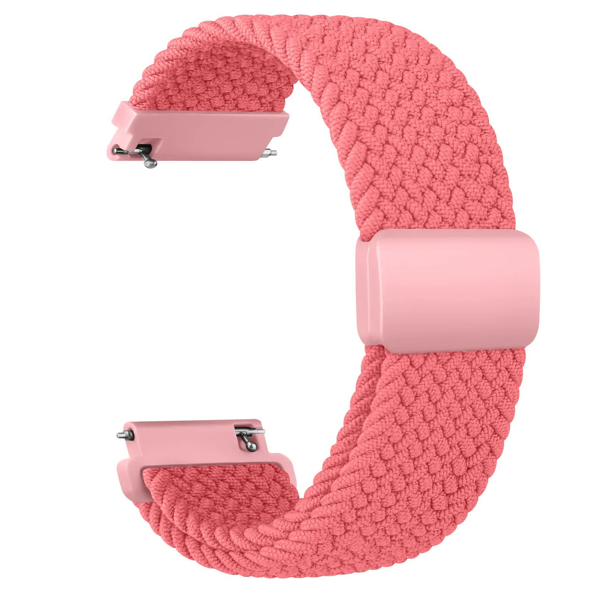 20mm Braided Sololoop for Garmin Vivoactive 5/3/3 Music Band Wristband for Garmin VivoMove3/Trend/Sport Venu SQ/SQ2/2plus Strap Rose Pink 20mm