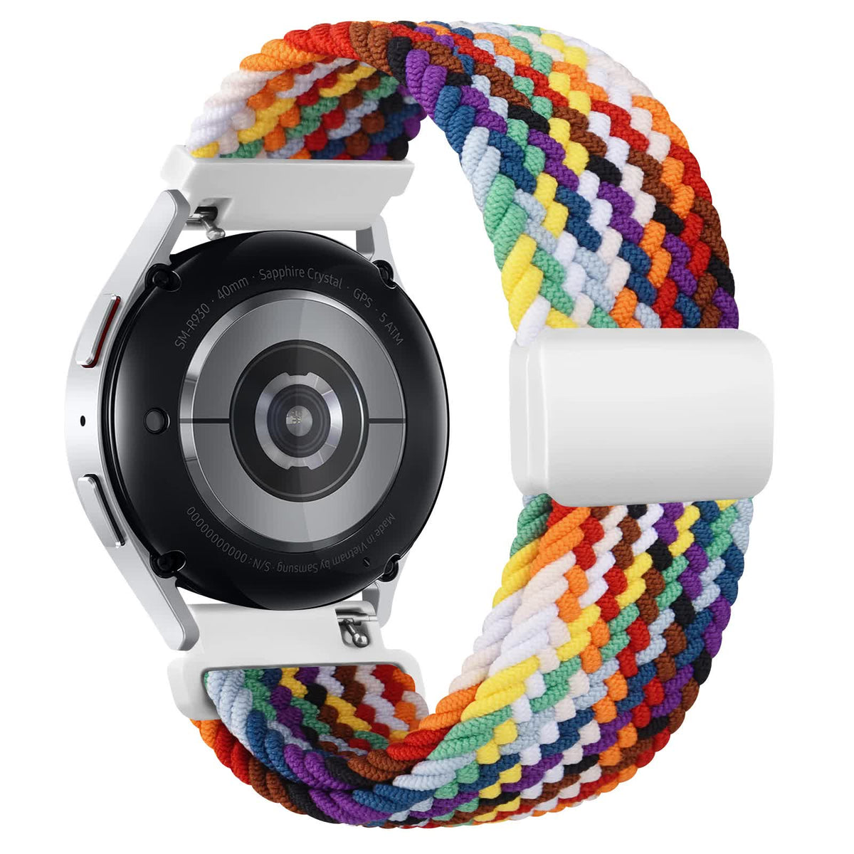 20mm Braided Sololoop for Garmin Vivoactive 5/3/3 Music Band Wristband for Garmin VivoMove3/Trend/Sport Venu SQ/SQ2/2plus Strap Rose Pink 20mm