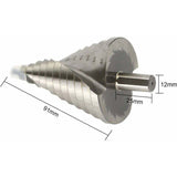 HSS Step Drill Ø 6-60mm - Spiral Large Cone Drill for Metal, Wood, Plastic..DEBUNS - Top-Down View