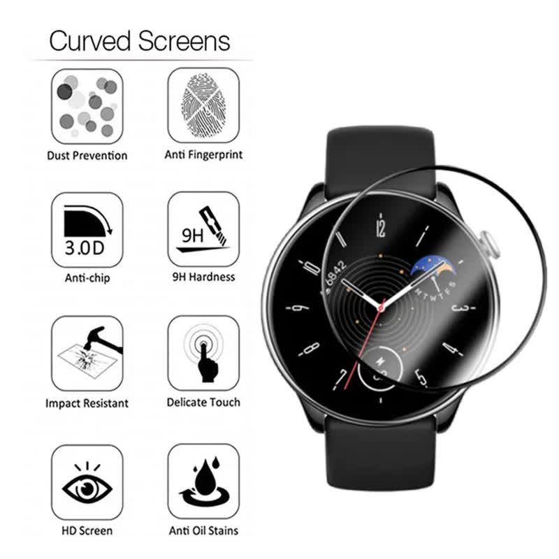 1-2 pcs compatible with Amazfit Gtr Mini Gtr 4 3 2 Pro 2E Smart Watch Full Cover Protection Cure Film Gtr3 Gtr4 Glass for Amazfit GTR 4 1 pc