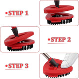 Mop Heads Replacement Scrubbing Brush Mop Head for Vileda Turbo Spin Mop, Hard Bristle Carpet Brush Cleaning Brush for Bathroom Garage Kitchen1x Brush 1x Brush Red