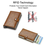 Carbon Fiber Credit Card Holder Wallet Men RFID Smart Metal Thin Slim Pop Up Minimalist Wallet Small Black Wallet Metal Vallet Blue - 45-Degree Angle