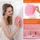 2-Pack Shower Scrubber for Back and Feet, Wall-Mounted Silicone Back Scrubber, Bath Massage Cushion Brush with Suction Cups