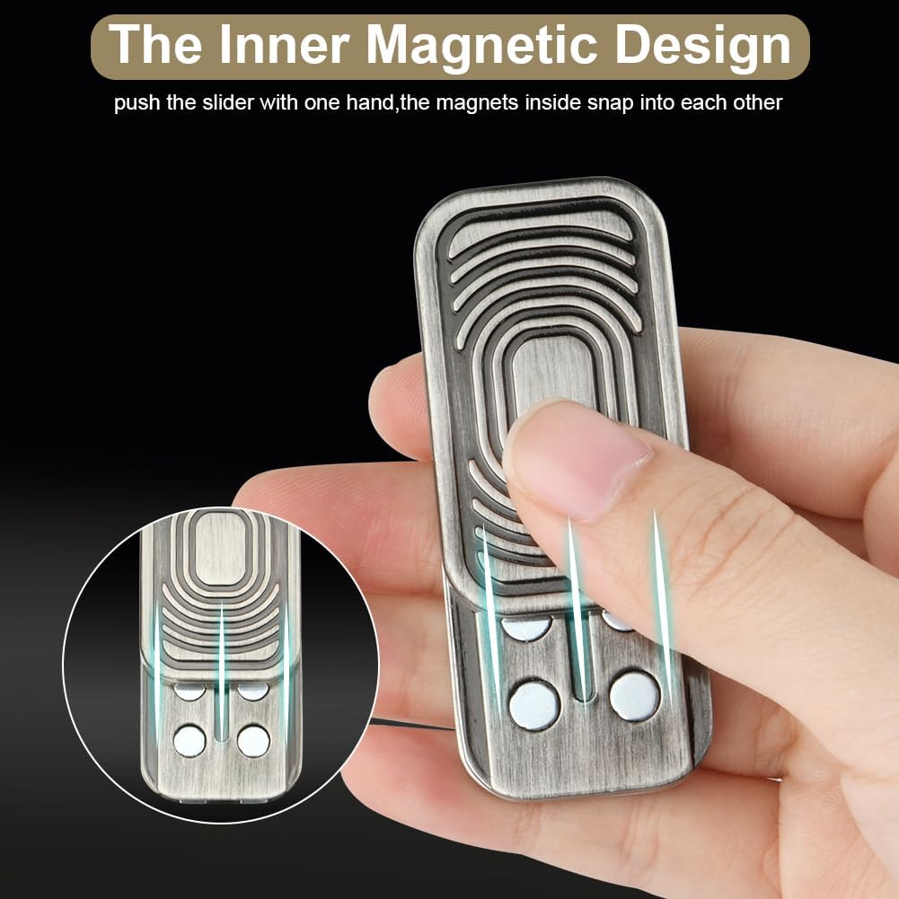 Metal Fidget Slider Toy, EDC Fidget Toy for Adults, Stress Relief for Anxiety