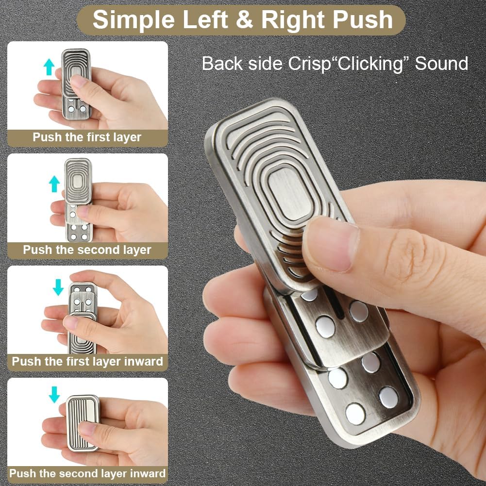 Metal Fidget Slider Toy, EDC Fidget Toy for Adults, Stress Relief for Anxiety