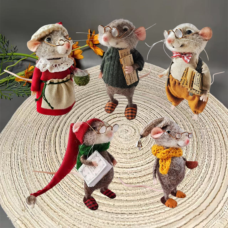 Felted Mouse Kit Handmade Felted Mice Christmas Felted Mice A fulfillment
