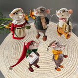 Felted Mouse Kit Handmade Felted Mice Christmas Felted Mice A fulfillment - Front View