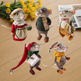 Felted Mouse Kit Handmade Felted Mice Christmas Felted Mice A fulfillment - Side View