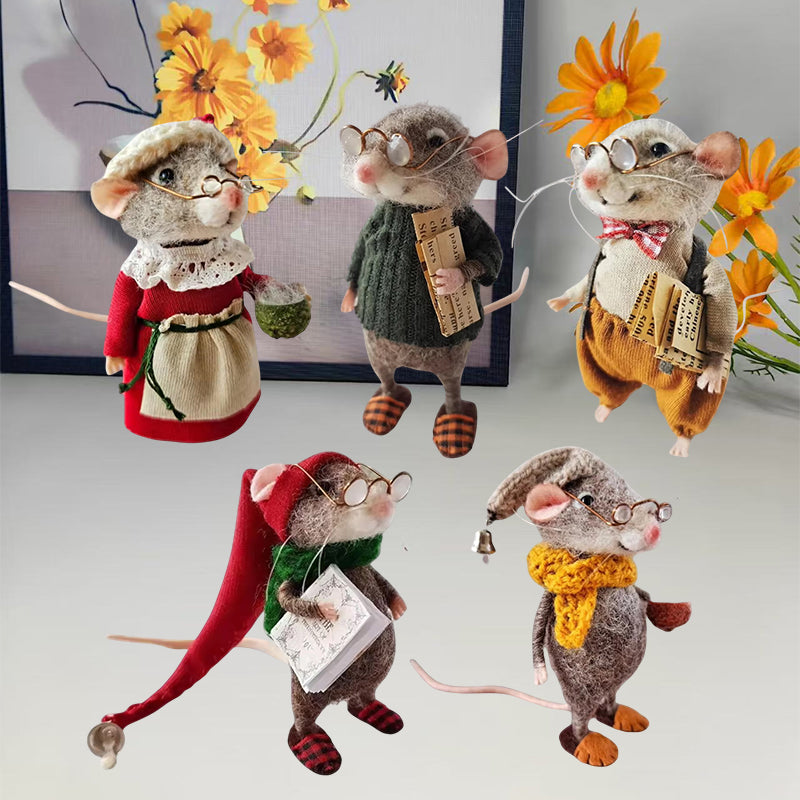 Felted Mouse Kit Handmade Felted Mice Christmas Felted Mice A fulfillment