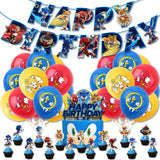 Sonic Birthday Theme Party Decoration Cartoon Drag Flag Insert Balloon Set D