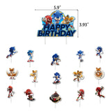 Sonic Birthday Theme Party Decoration Cartoon Drag Flag Insert Balloon Set D - Top-Down View