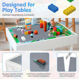 Building Plate, 4 pieces of classic base plates, 25.5 x 25.5 cm, base plate, compatible with all major brands, building toys for children 4 pieces light gray