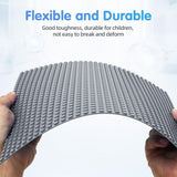 Building Plate, 4 pieces of classic base plates, 25.5 x 25.5 cm, base plate, compatible with all major brands, building toys for children 4 pieces light gray - 45-Degree Angle