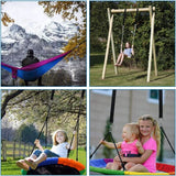 Swing bracket, hammock bracket, attachment set for hanging chair with max. 200 kg in tear-resistant polyester with 2 protective pads for shoulder and - 45-Degree Angle
